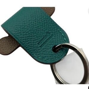 Hermes Bear Green Leather Keychain